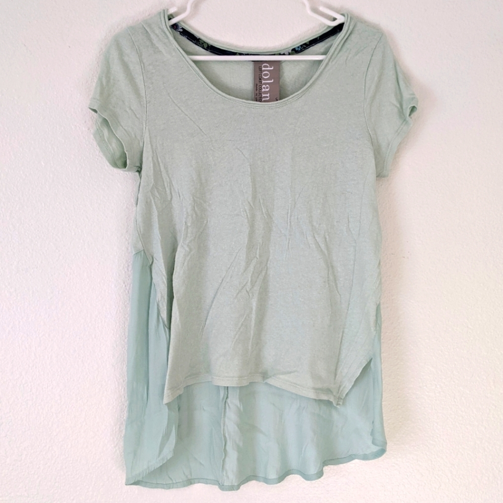 Mint high-low blouse